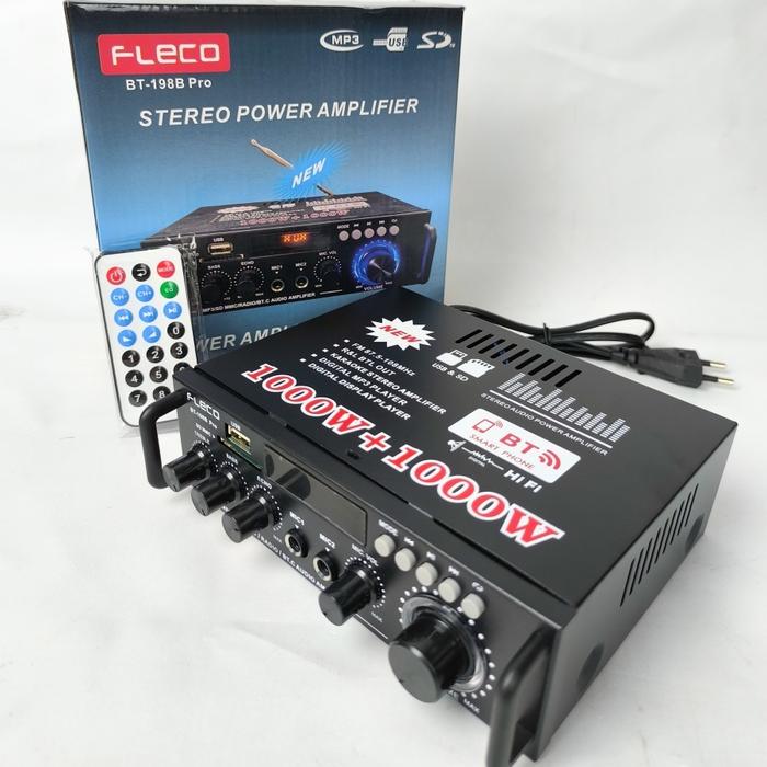 POWER AMPLIFIER DIGITAL MP3 fleco F-198B pro 1000w+1000w power ampli STREO  karaoke