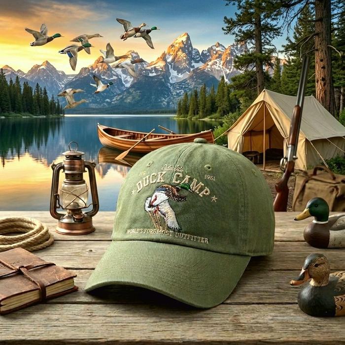 Topi Vintage Cabelas Duck Camp Points North Original Second Warna Hijau Army