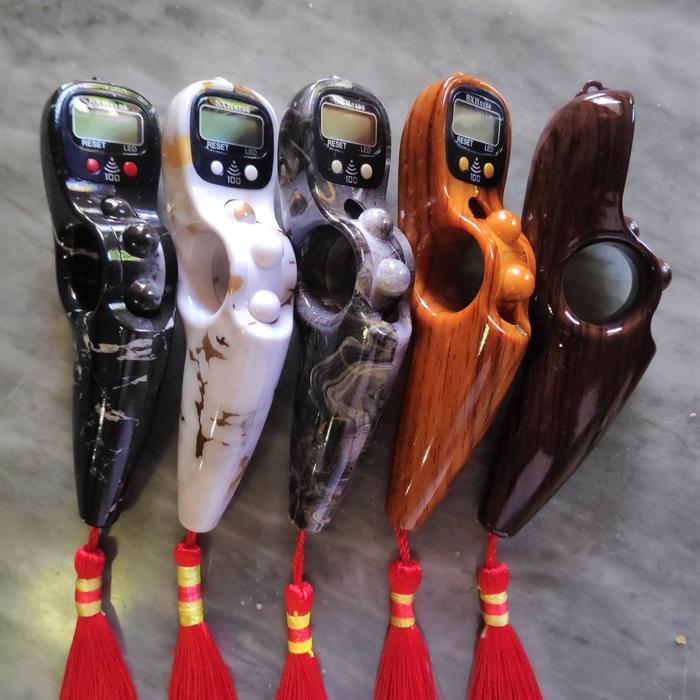 Tasbih Digital Alarm Bunyi Beep 100 Motif Marmer dan Kayu + Lampu LED Premium Alat Hitung Finger Cou