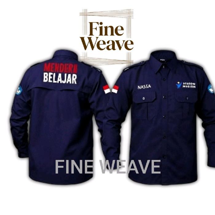 KEMEJA PDH LENGAN PANJANG CUSTOM MERDEKA PELAJAR 100%ORIGINAL