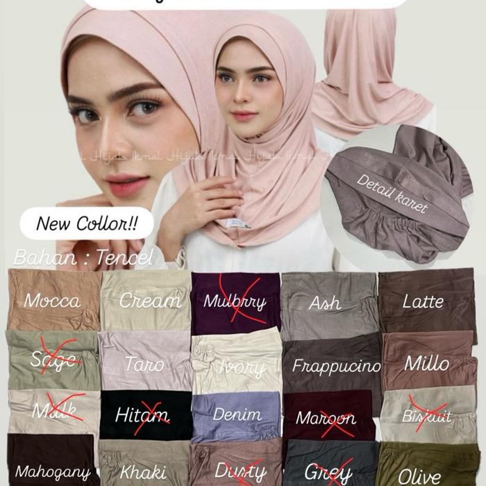 Instan Bergo S Karet Bahan Tencel Warna Mocca Cream Mulberry Ash Latte Sage Taro Ivory Frappucino Mi