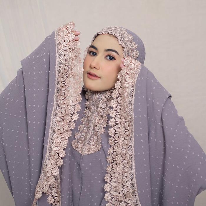 COD Mukena Dewasa 2 in 1 Rayon Viscose Crinkle Airflow URAGIRI Original | Mukena Katun Motif Dots Kr