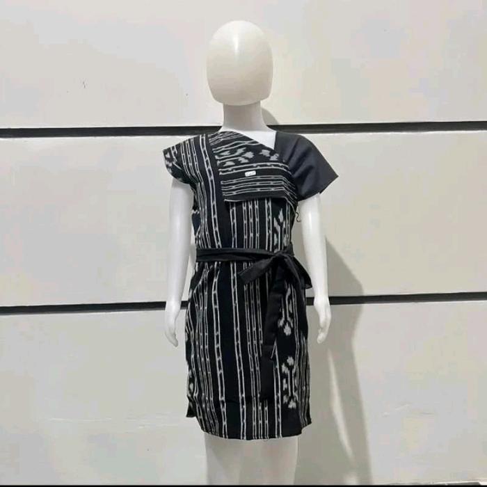 Baju tenun anak perempuan-baju sante-baju tenun etnik-Dress anak