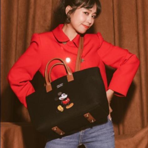 Gracegift Mickey Mouse Canvas Tote Bag - Denim