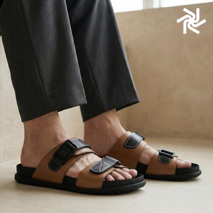 Jull Studio Casablanca - Hazelnut Nappa Leather | Sandal Selop Kulit Asli Original Pria