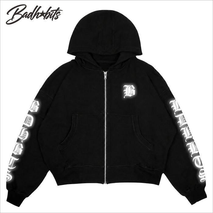 BDHBTS JAKET Hoodie Double zipper Boxy cut oversize CANTERBURY l  Zipper boxy  Pria/Wanita HITAM Sab