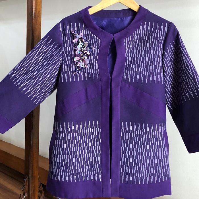 Blazer Sibolang Rasta warna ungu, biru dan abu