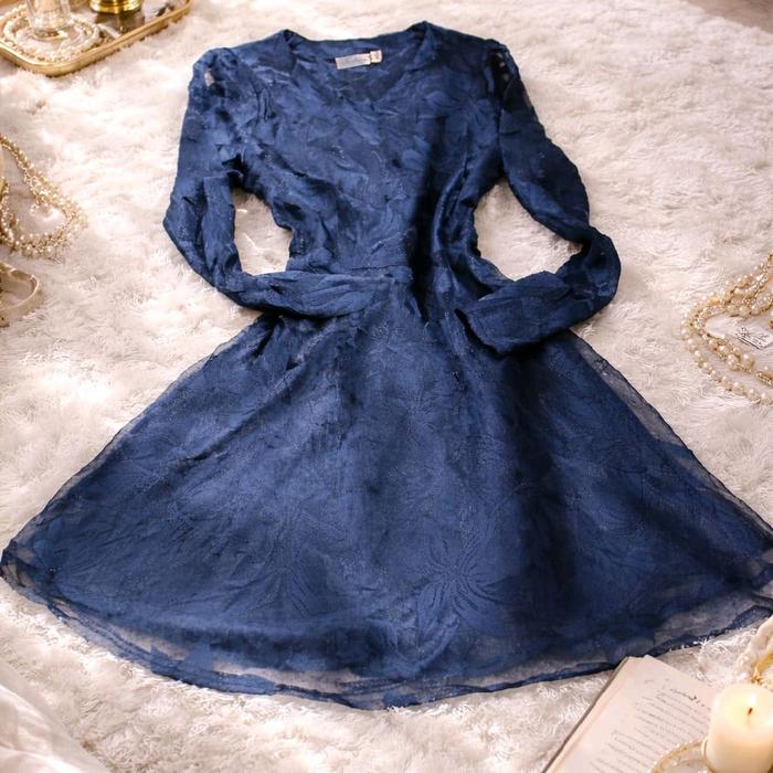 dress lengan panjang brukat Lace renda brokat top atasan blouse rok skirt flare megar pesta party ge