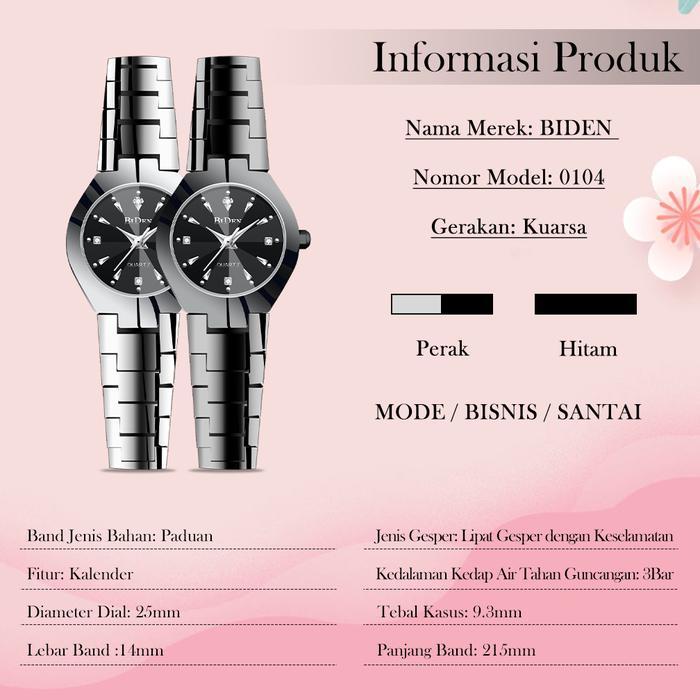 BIG SALE BIDEN Jam tangan Couple Mode Santai Tahan Air Kuarsa jam tangan pria jam tangan wanita YN01