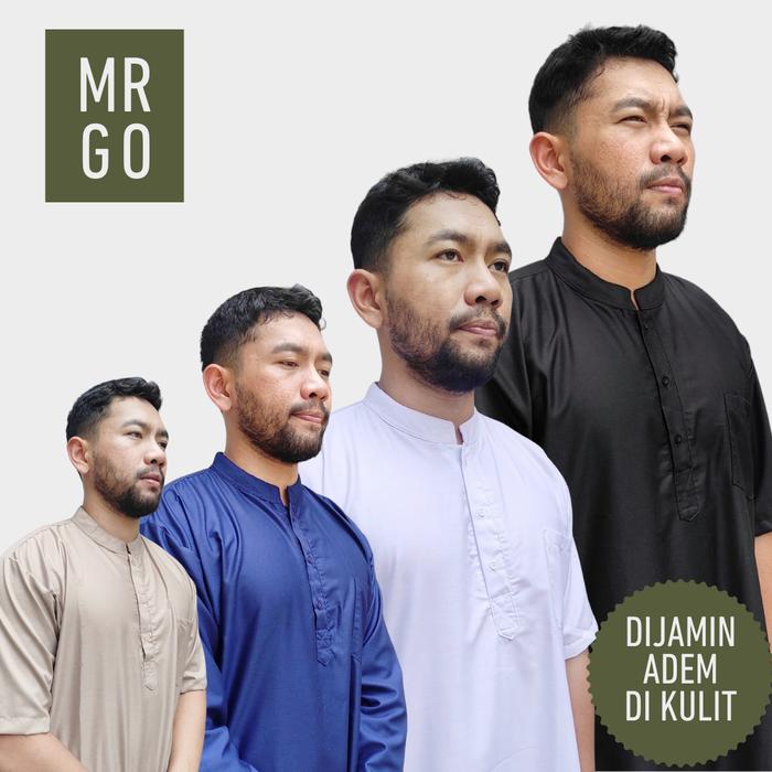 MRGO | Gamis Jubah Pria Toyobo Premium Adem Thobe Dewasa – Bahan Tebal Halus Tidak Kusut Hitam Putih