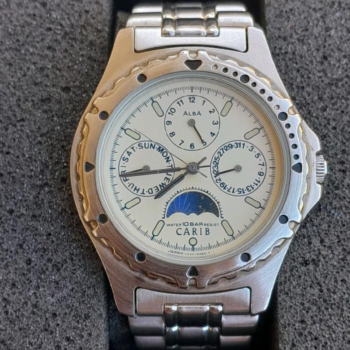 seiko alba carib moonphase triple date