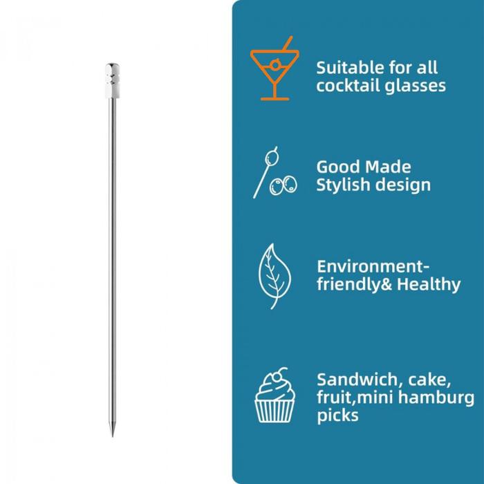 Tusukan Buah Cocktail Pick Garnish Decoration Stainless Steel