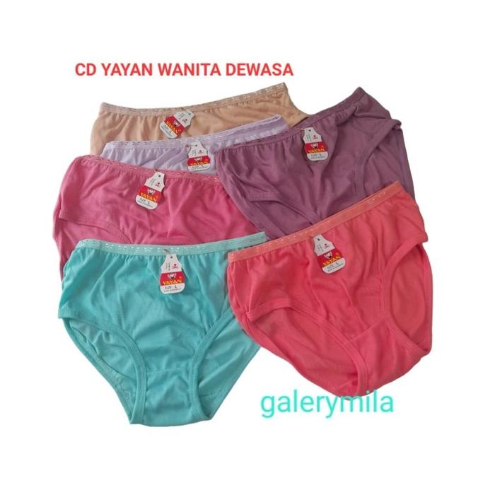 6 PCS CELANA DALAM WANITA DEWASA YAYAN / CD WANITA DEWASA WARNA POLOS / CD YAYAN