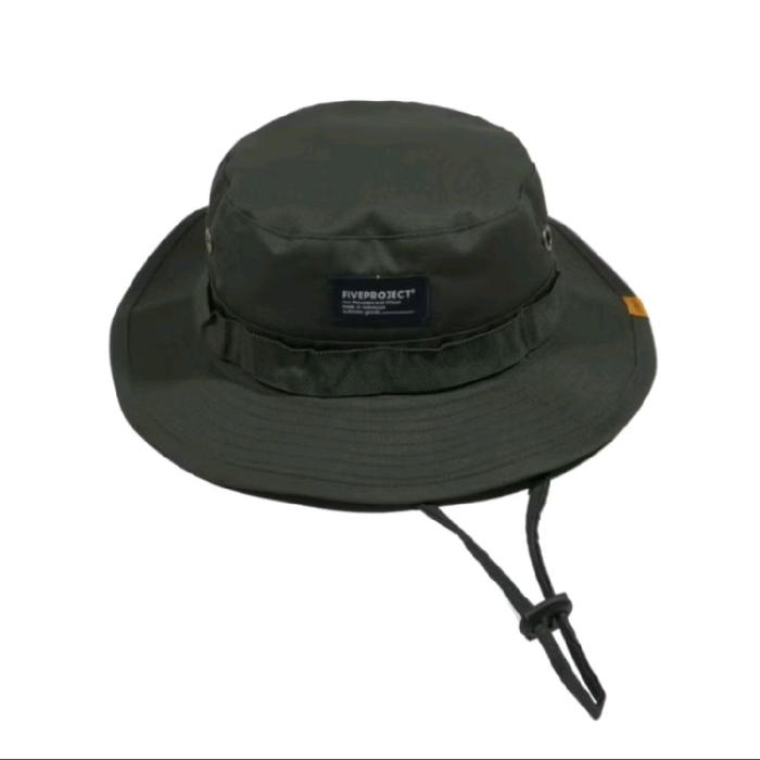 Topi Bucket Hat Jungle Green Cream Navy FiveProject