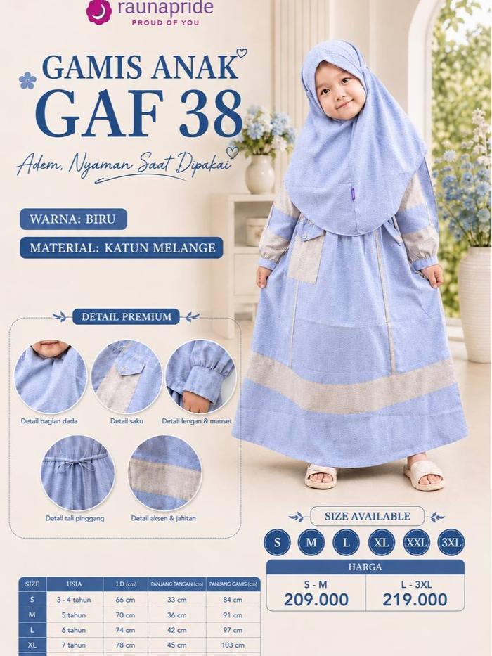 Couple Family Rauna / GD-38 Blue / Fashion Muslim
