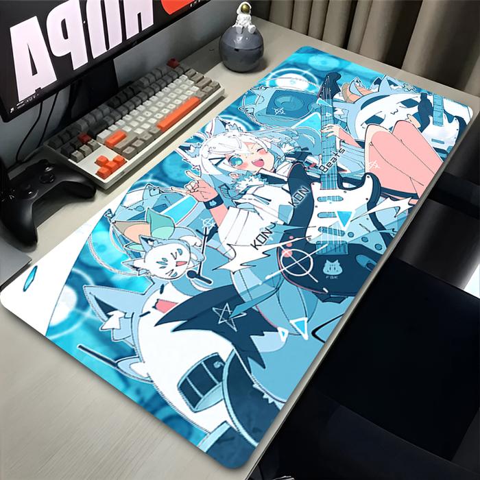 Shirakami Fubuki Mouse Pad Laptop Hololive Black and White Keyboard Rug PC Kawaii Anime Girl Mousepa