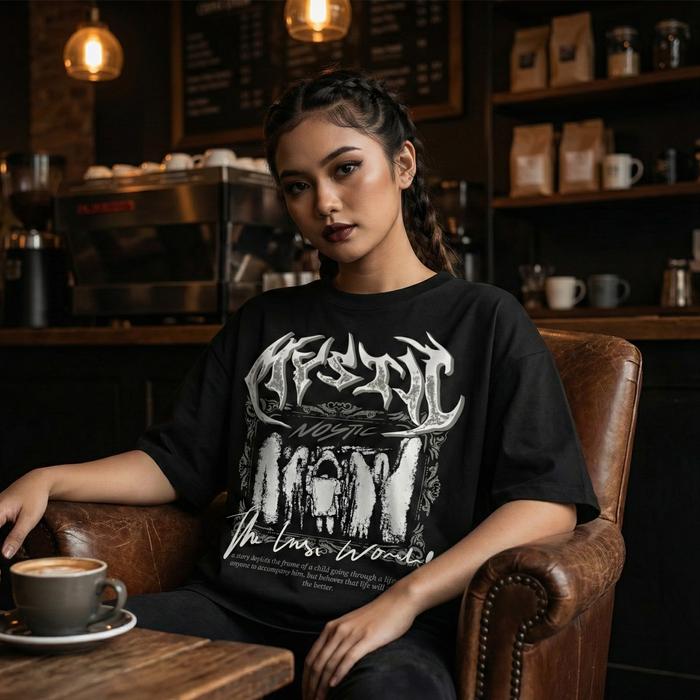 NosticApparel x Kaos Boxy Oversize Pria dan Wanita Keren the lost world dengan Desain Grafis Unik da