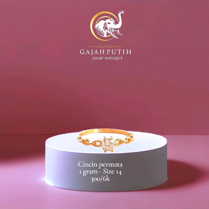 Cincin emas permata 1 gram