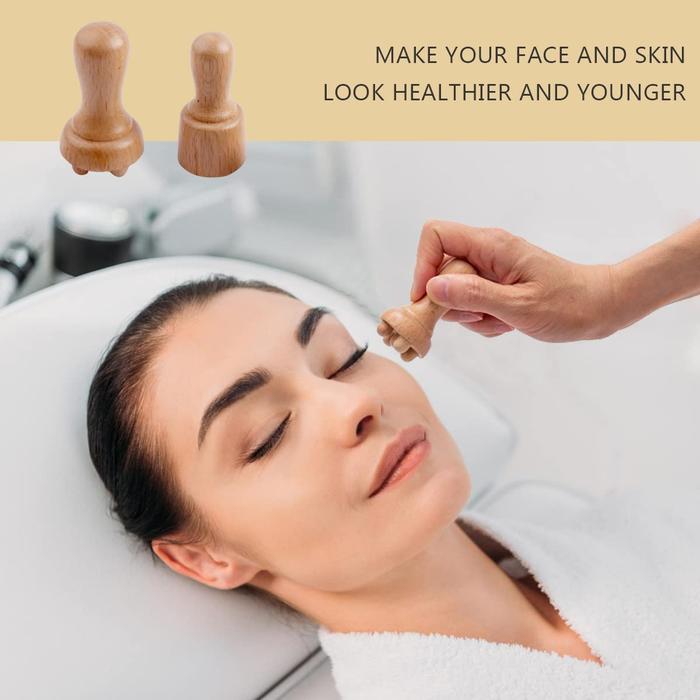 Wooden Facial Lifting Massage Facial Maderotherapy Masajeador Kit Gua Sha Tool Wood Therapy Wrinkle