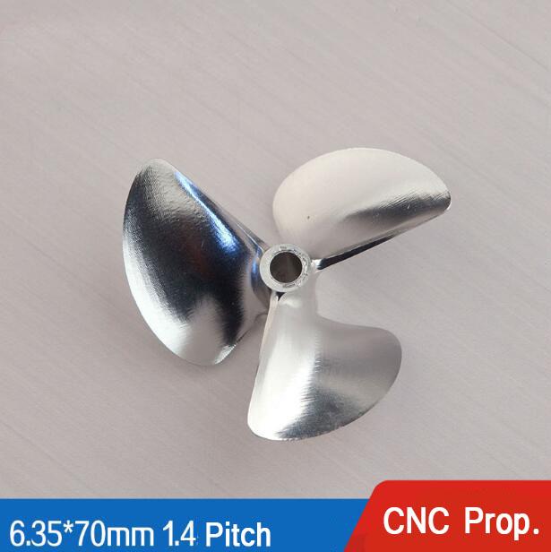 Gratis Pengiriman RC Boat Propeller Logam 6.35*70mm CNC Aluminium