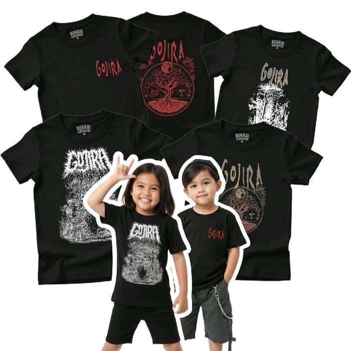 Kaos Anak Band gojira metal usia 1 sampai 12 tahun
