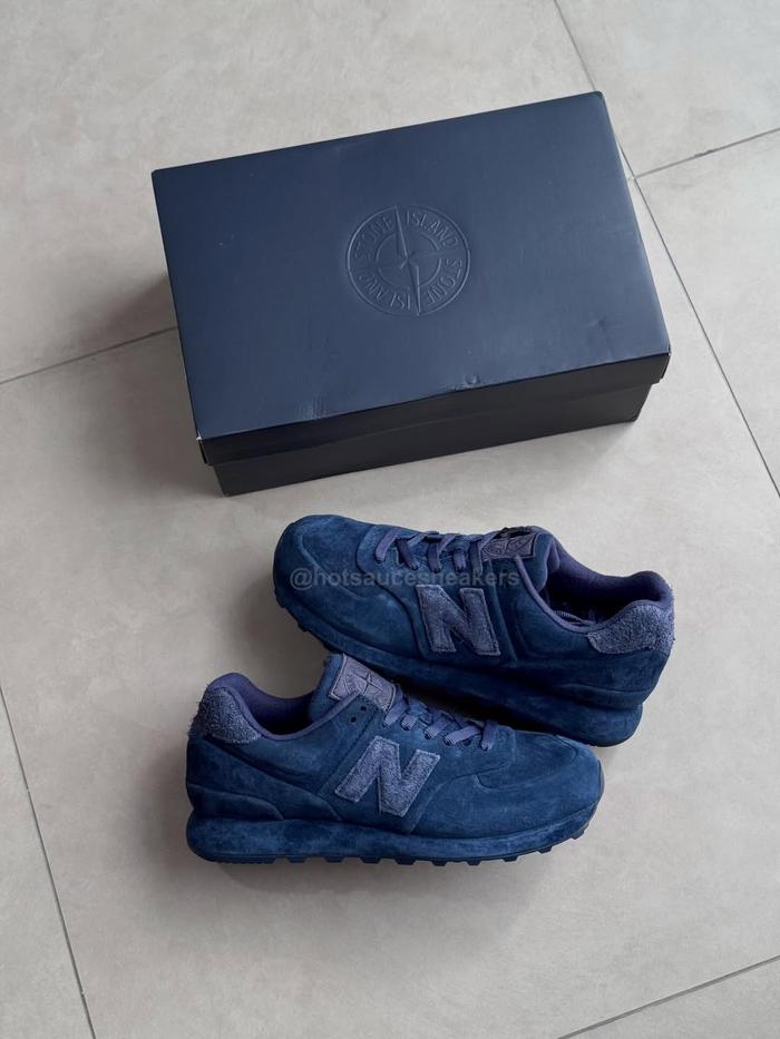 New Balance 574 Ghost Stone Island Slate Blue - 100% Original Guaranteed