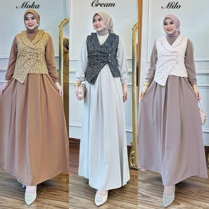 Batik NR//Ghea dress wanita terbaru//Dress 2in Outer virall