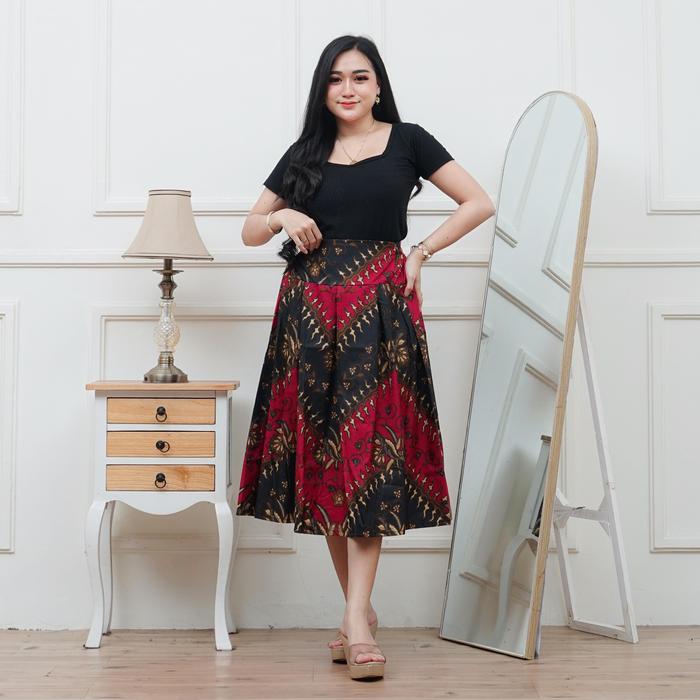 KERIS MERAH Rok Batik 7/8 Bawahan Panjang Wanita Motif Batik Model Terbaru Best Seller