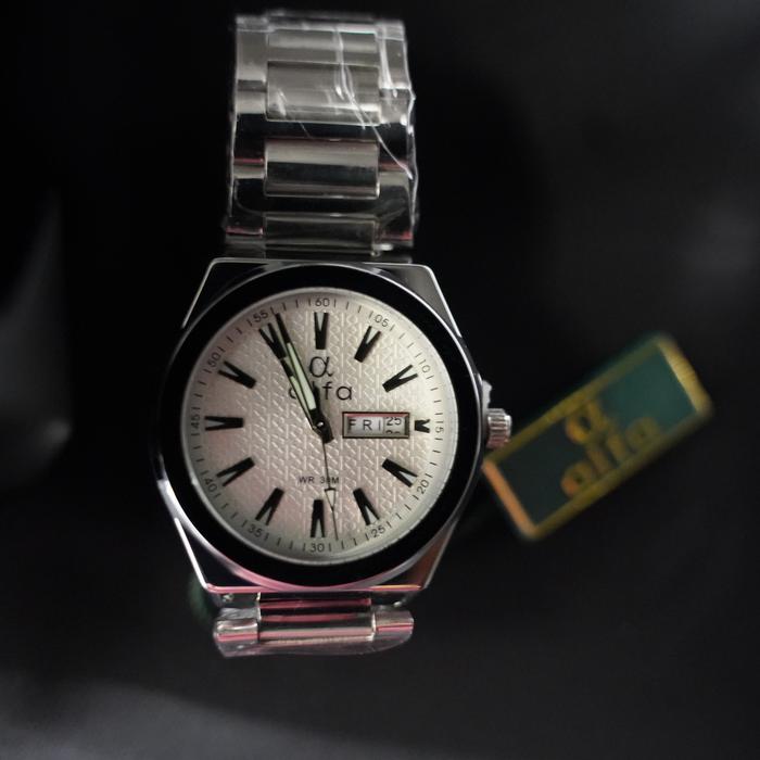 ALFA Model Terbaru Jam Tangan Couple Original Tipe-90001 Bahan Stainless Steel Tahan Air Fitur Tangg
