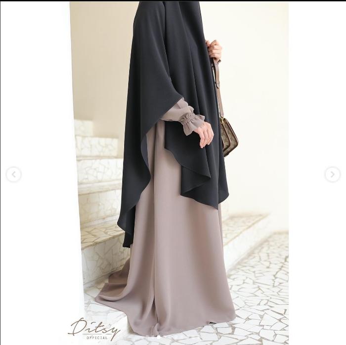Baju Ditsy LILURA MARZAN SERIES warna COFFEMILK Gamis