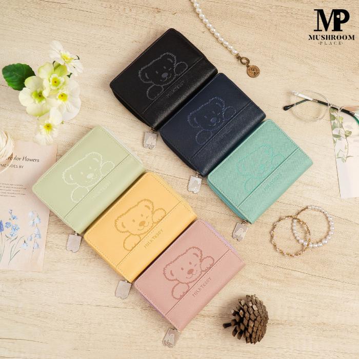 DOMPET CEWEK LIPAT MAGNET RESLETING MILK TEDDY MINIMALIS ELEGAN