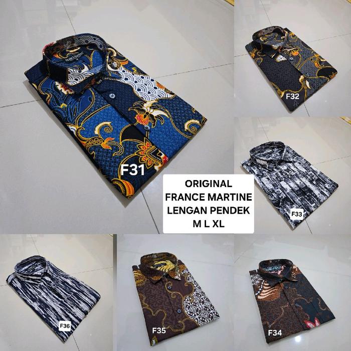 Kemeja pria lengan pendek M L XL katun kemeja pria casual france martine kemeja kerja kemeja batik