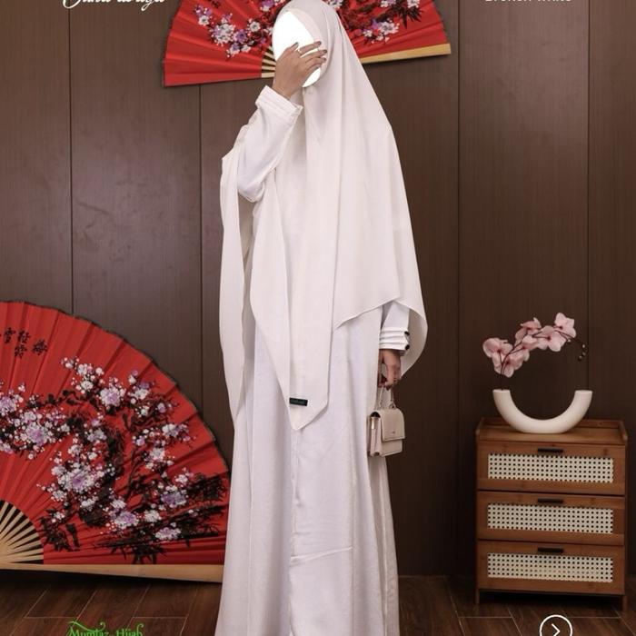 Yuha Gamis set by Mumtaz Hijab Bahan Golden Crush Premium Flowy Jatuh Jilbab jumbo Free Cadar tali