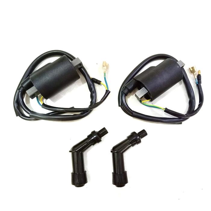 2pcs הצתה סלילי עם מצת כובעי עבור CB350 CL350 SL350 CL450 CB450 CB500
