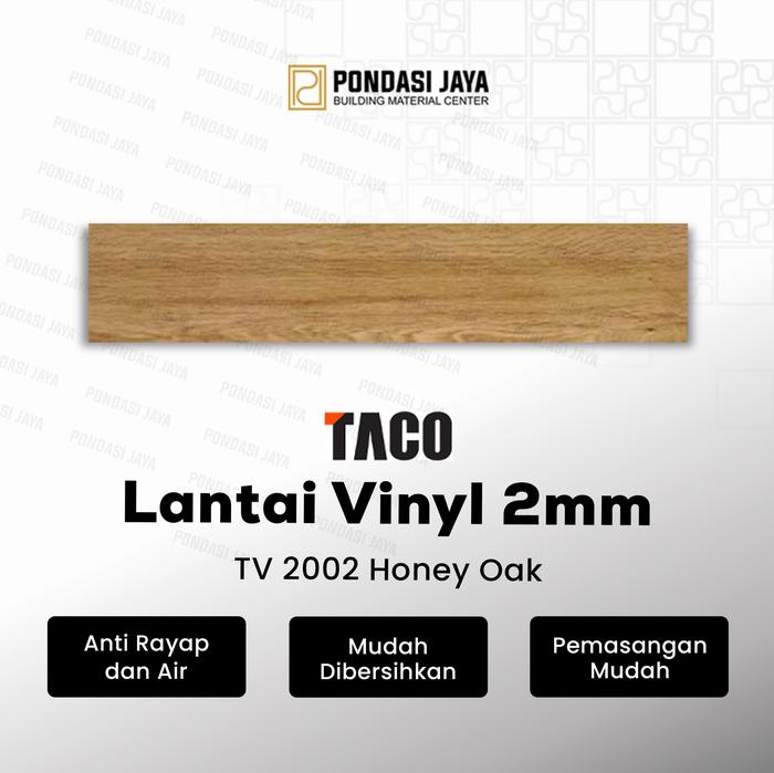 TACO Lantai Vinyl 2mm Motif Kayu per 1 box (Isi 27 lembar / 3,76 m²) - TV 2002 Honey Oak