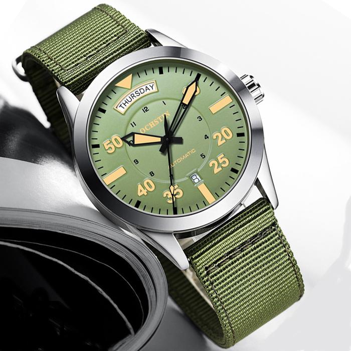 OCHSTIN Men Mechanical Wristwatches Military Pilot Watches Double