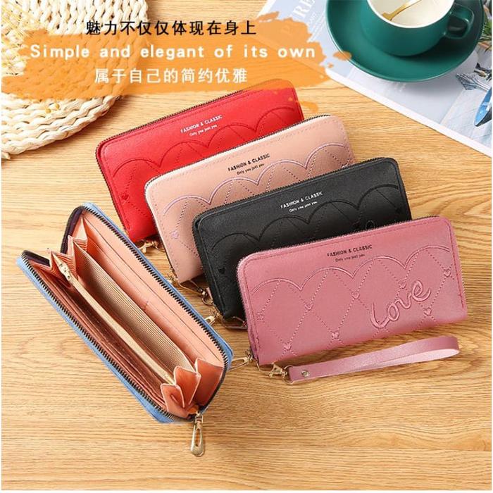 D 848 Dompet Panjang Wanita/ Murah Motif Love Import Fashion Korea Real Pict