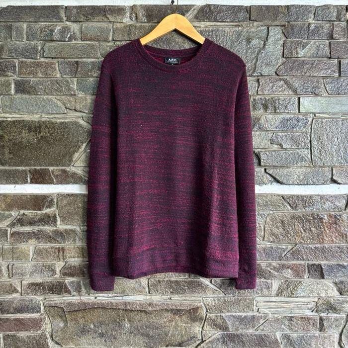 A.P.C • Vintage Luxury Knit Wear Sweatshirt APC Rue Madame Paris Size S fit L (73x54cm) Sweater Raju