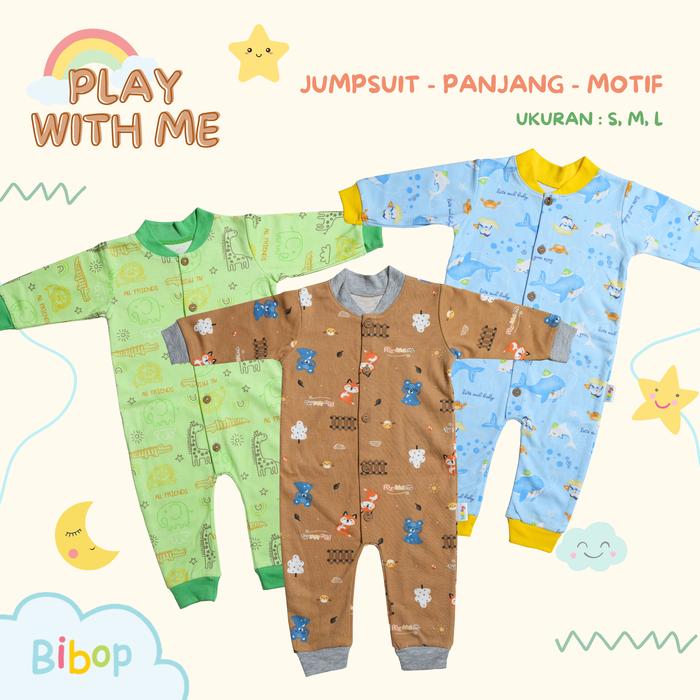 Bibop Baju Bayi Jumpsuit Tangan Kaki Panjang Fullprint