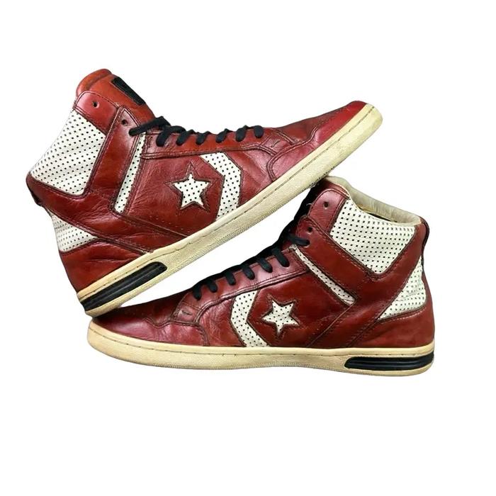 Cnvrs John Varvatos Collabs Leather Sepatu Sneakers Kulit Pria Wanita Kasual Sport Putih Size 42 Kon