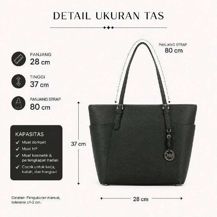 Tas Totebag Wanita Tas Bahu Tote Zip Mk Dengan Kulit Premium Size Large