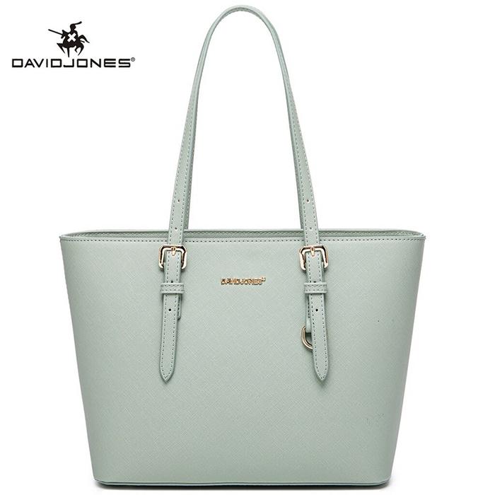 David Jones Trendy Women's Simple Atmosphere Tote Bag Small Popular Design Solid PU Leather Large Ca