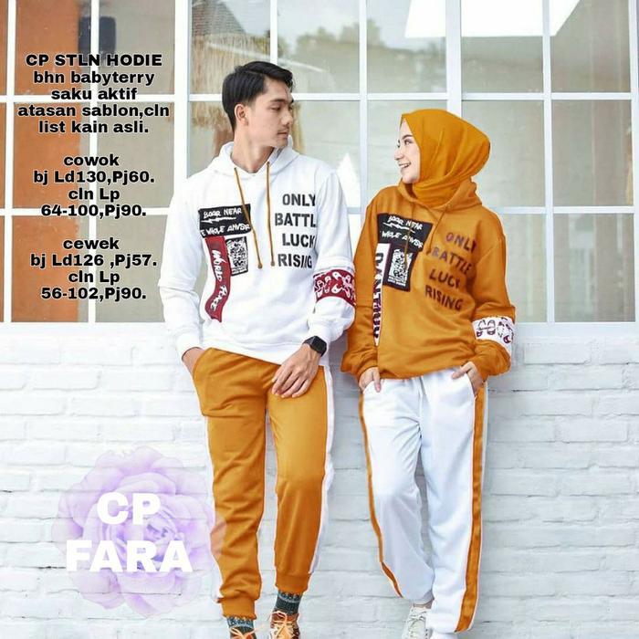Cp Set Fara Jumbo Hodie Baju Stelan Atasan Dan Celana Training Couple