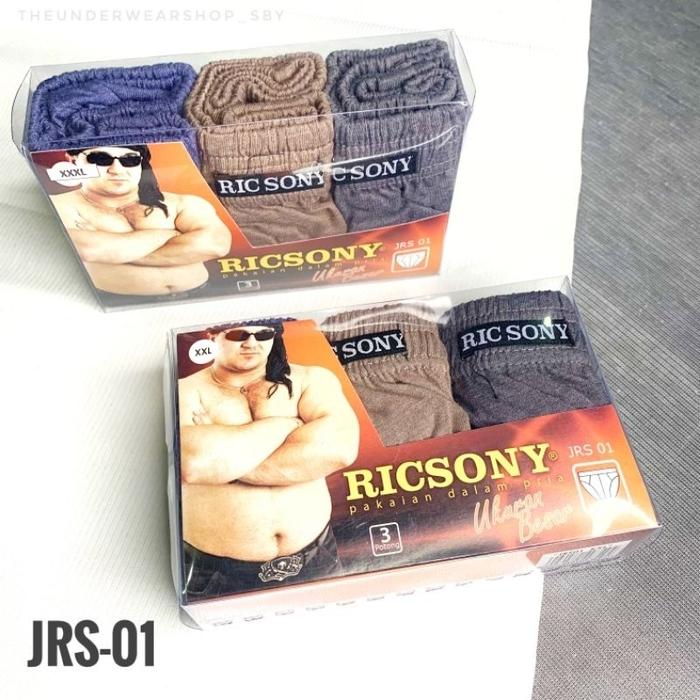 Dalam Pria RicSONY Celana Dalam Pria Boxer Poliester Katun Ukuran Besar XXL XXXL Isi 3 Dalam Pria Ri