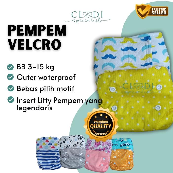 ORIGINAL Clodi Pempem Velcro/ Clody Velcro Popok Kain Cuci Ulang Bayi
