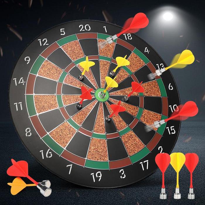 Terlaris, 12 Inches Magnetic Dart Board Set Dartboard Darts Board