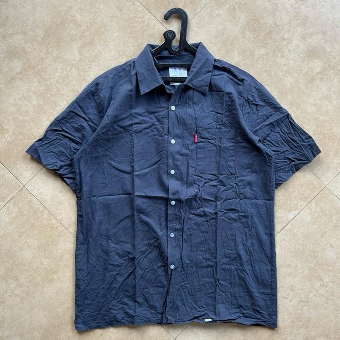 KEMEJA OPEN COLLAR D.LAND BLACK SECOND