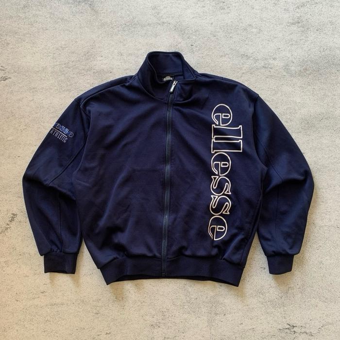 ELLESSE TRACKTOP JACKET BIG LOGO VINTAGE NAVY