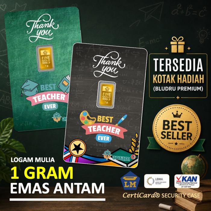 Emas Antam Logam Mulia 1 Gram CertiCard - Kado Guru Hari Guru