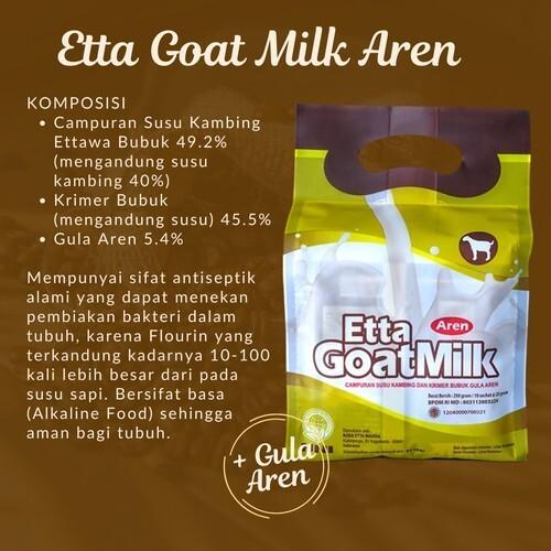 ETTA GOAT MILK HNI SUSU KAMBING ETAWA BUBUK ORIGINAL, AREN, COKELAT ISI 10 SACHET